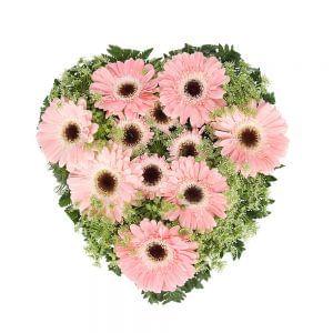 Coração de flores para funeral