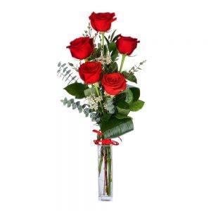 Ramo de 5 rosas vermelhas