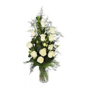 Ramo de rosas brancas para funeral